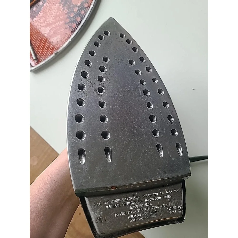 Vintage GE General Electric Self Clean II Iron Model Yellow/Avocado Green/Orange